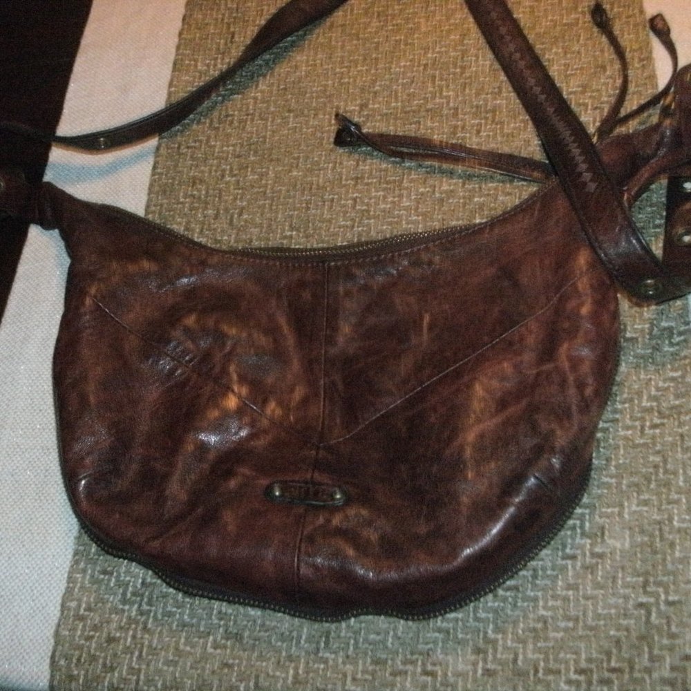 Frye Brown Leather Shoulder Saddle Bag Crossbody Purs… Gem